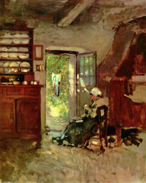 Woman standing at the kitchen entrance by Nicolae Grigorescu